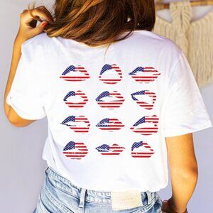 Custom Fourth of July Lips Tee